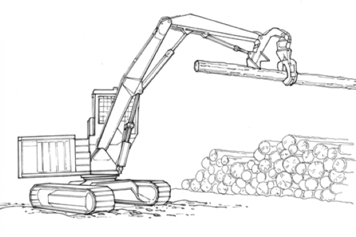 Escavatori per la movimentazione dei tronchi: un dépliant informativo