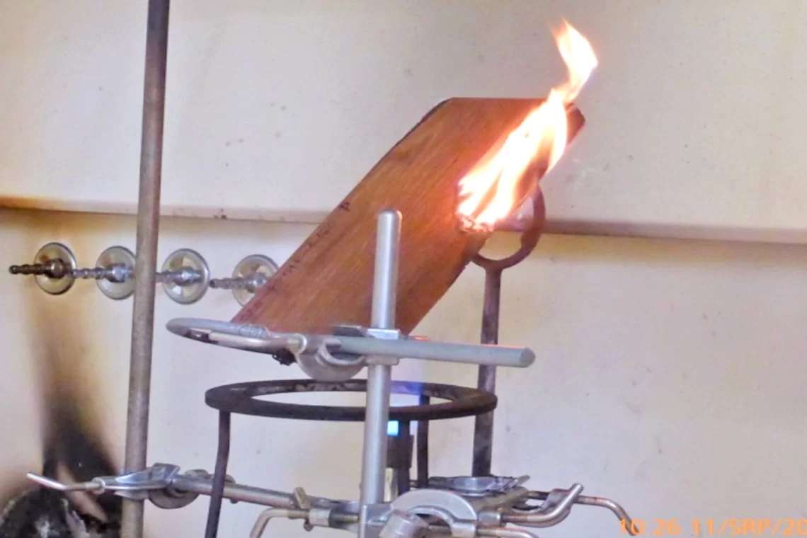 Legno trattato con igniritardanti naturali