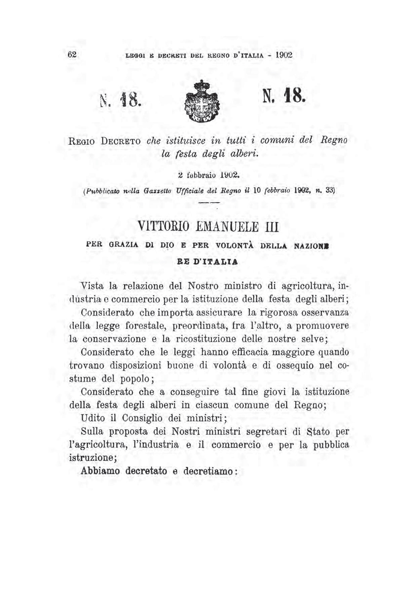 art11 Festa Albero Serpieri Regio decreto 18 1902 1