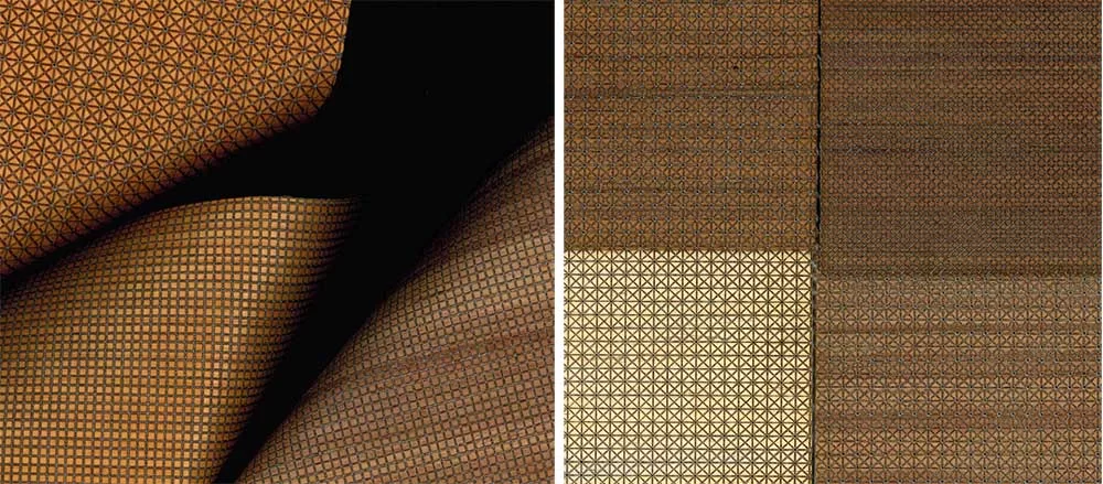 legno-tessuto con microincisioni laser